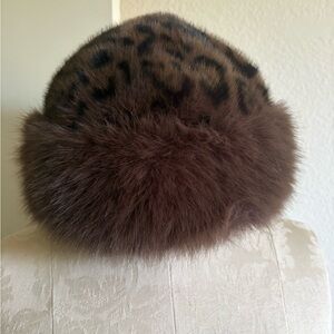 Leopard Print Fur Hat